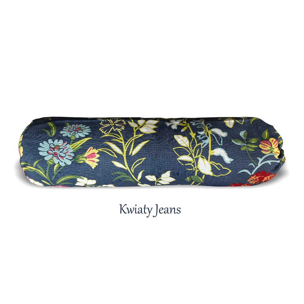 Wałek bolster "Kwiaty Jeans"